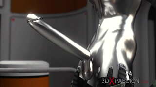 Бэлгийн cyborg тоглодог нь халуун ebony дээр exoplanet Бэлгийн cyborg тоглодог нь халуун ebony дээр exoplanet