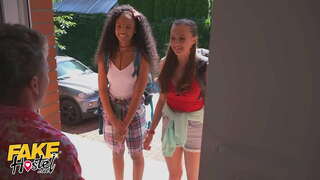 Sandoka ny Hotely Mafana Threesome amin&#039;ny tonga Lafatra Tits Stacey Cruz ary Romy Indy