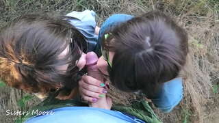 Kanpoko Blowjob, Cum ahoa, Cum kissing - partekatzen dut nire Senarra nire StepSis, zurrupatu senarraren oilarra - POV 3some bj StepSisters Moore